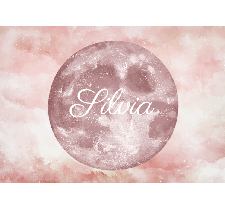 Rollo fenster rosa mond mit namen - TenStickers