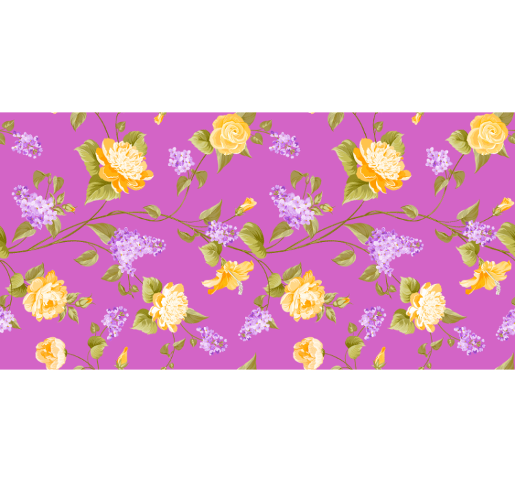 Rollo fenster lila mit floralem blütenmuster - TenStickers