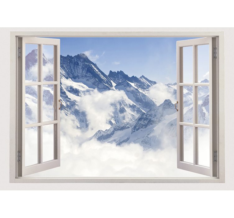 Rollo wohnzimmer bergblick blauer himmel - TenStickers