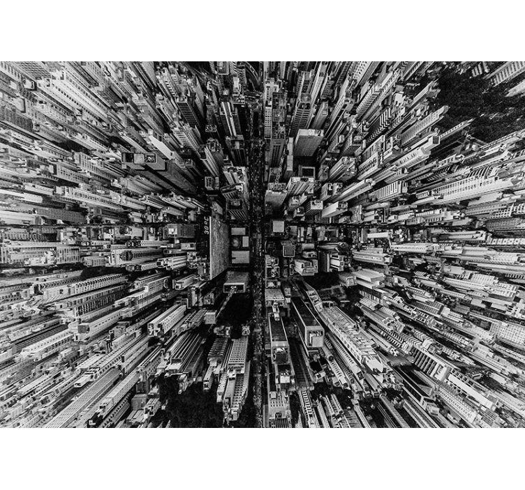 Rollo wohnzimmer halle über der stadt - TenStickers