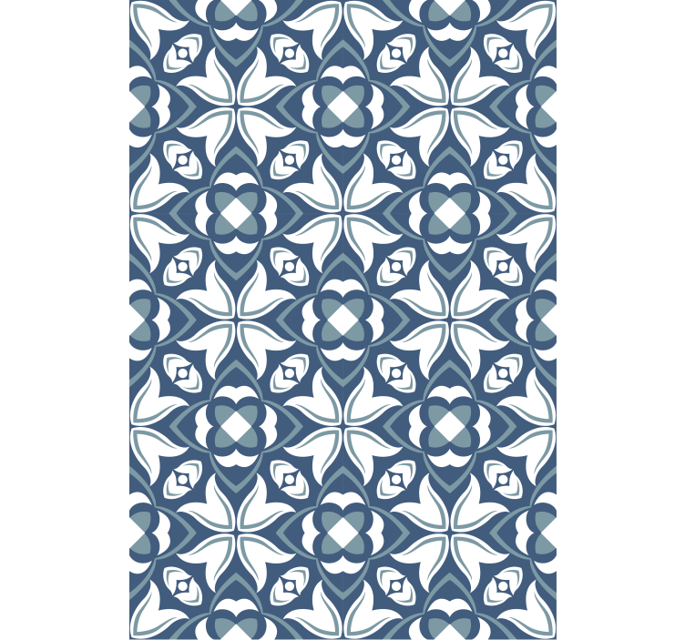 Rollo fenster blau mit eleganten botanischen motiven - TenStickers