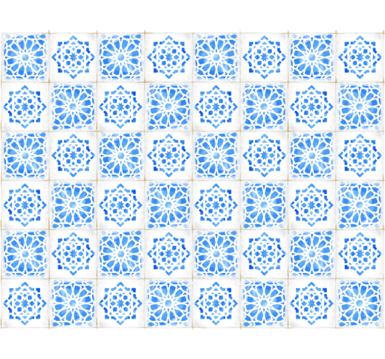 Rollo fenster blau mit filigranen blauen mustern - TenStickers