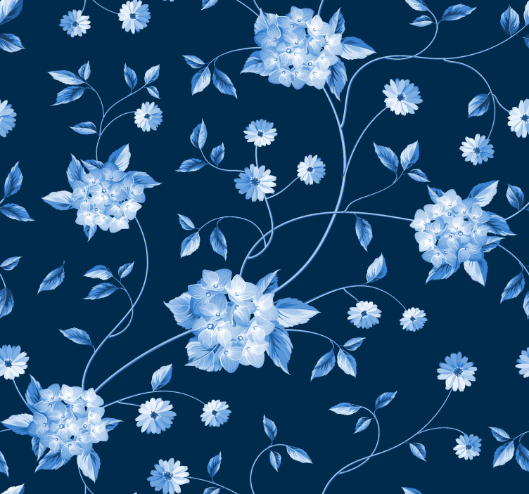 Rollo fenster blau mit blumenstielen - TenStickers