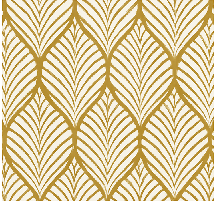Fenster rollo modern mit goldenem geometrischem blattmotiv - TenStickers