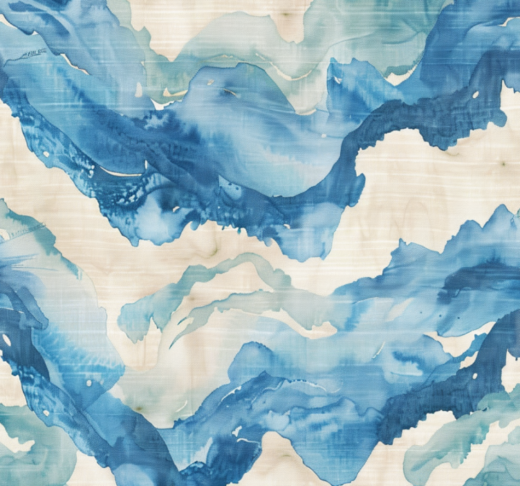 Rollo fenster blau mit marmorierten wellen - TenStickers