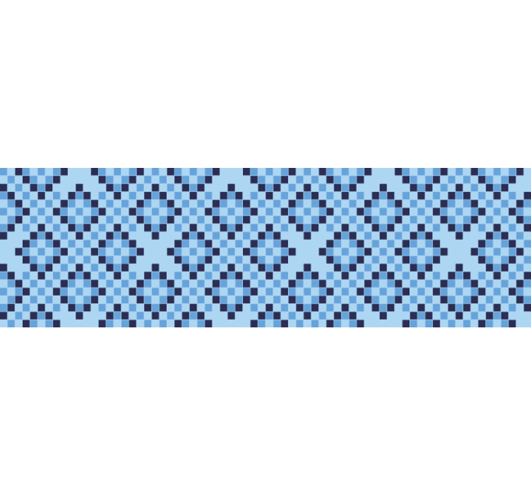 Rollo fenster blau geometrisches blaues pixelmuster - TenStickers
