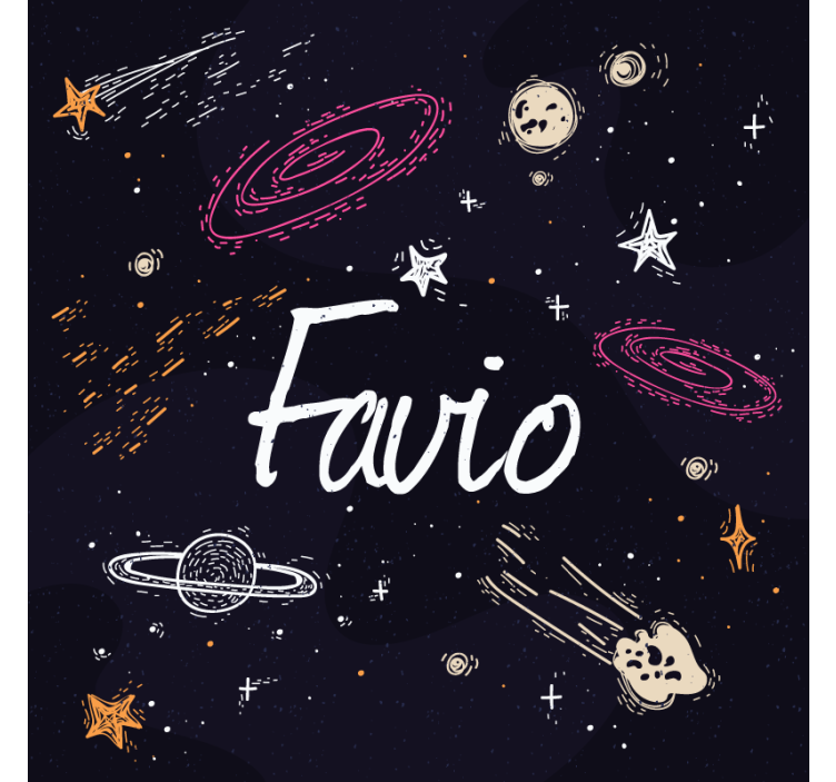 Rollo fenster blau galaxy mit individuellem namen - TenStickers