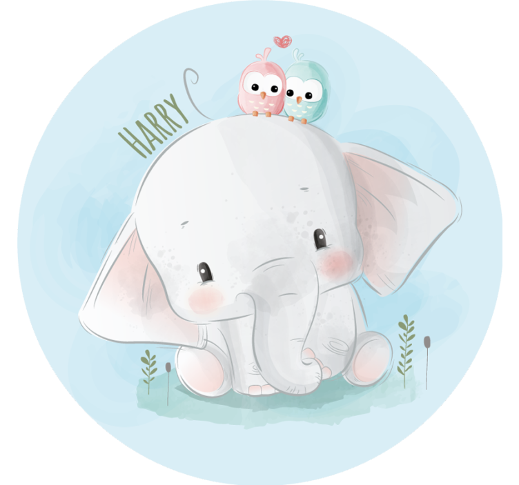 Rollo fenster blau großer blauer elefant - TenStickers
