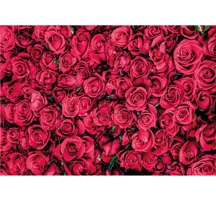 Rollo wohnzimmer rote blumen auf strukturiertem hintergrund - TenStickers