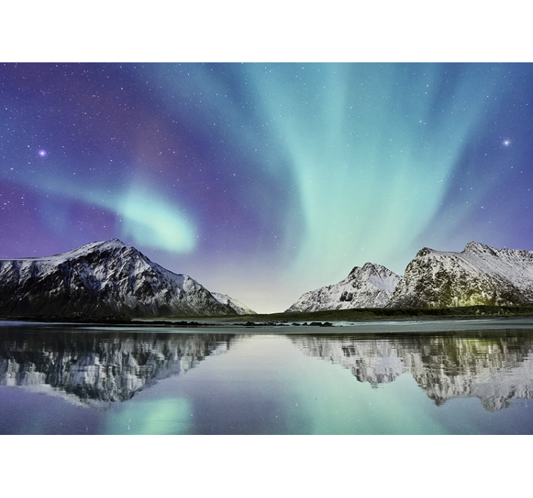 Rollo wohnzimmer nordlichter see - TenStickers