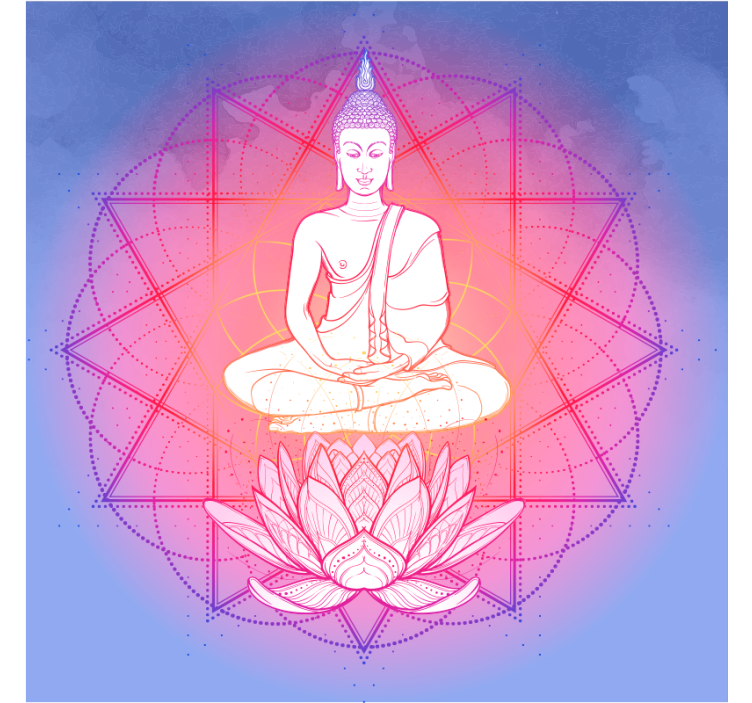 Rollo wohnzimmer mandala buddha meditierend - TenStickers