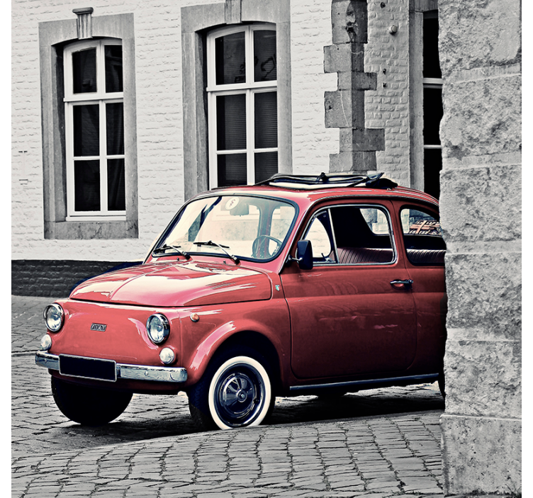 Rollo wohnzimmer im vintage-stil fiat 500 - TenStickers