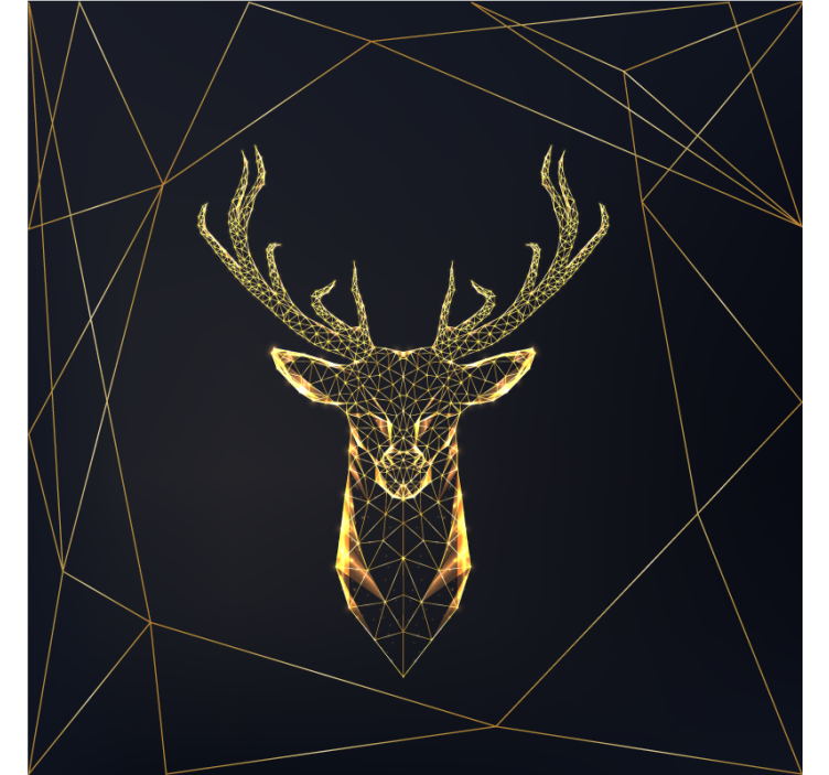 Rollo wohnzimmer geometrischer hirsch in gold - TenStickers