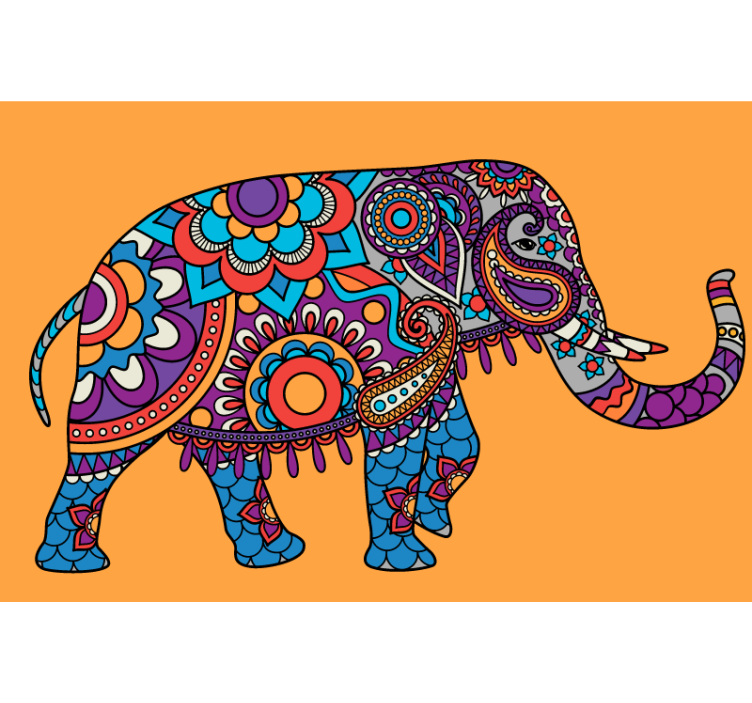Rollo wohnzimmer elefanten mandala mehrfarbig - TenStickers