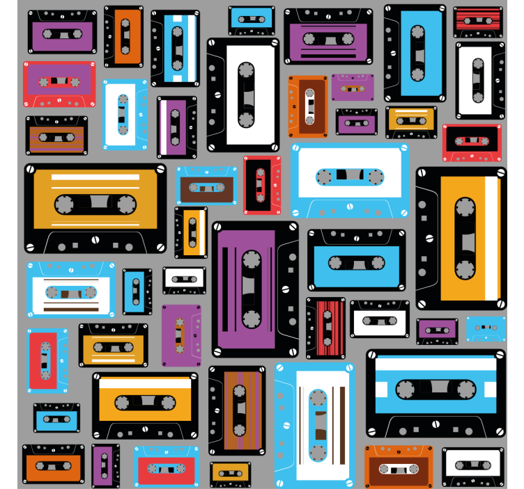 Rollo wohnzimmer im retro 80er jahre kassettendesign - TenStickers