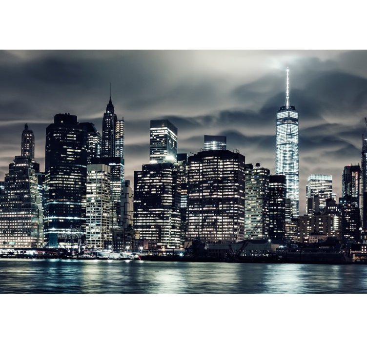 Rollo wohnzimmer new york bei nacht - TenStickers