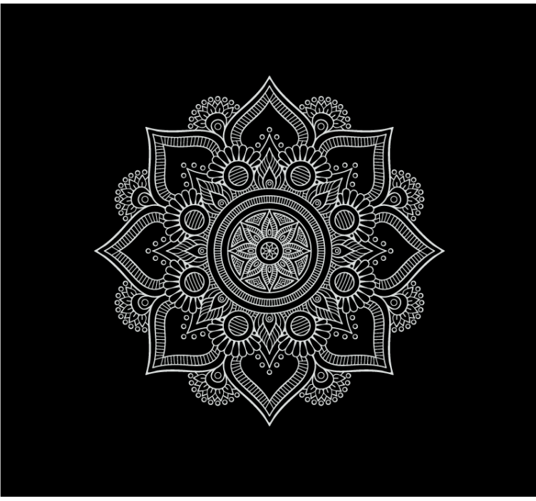 Rollo wohnzimmer schwarz-weiß mandala - TenStickers