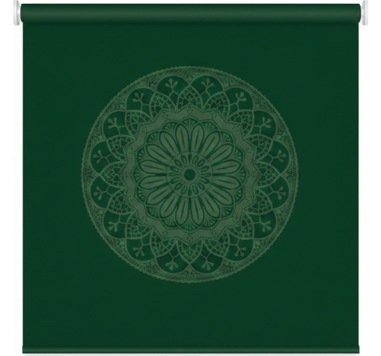 Rollo fenster grün mit grünem mandala-muster - TenStickers