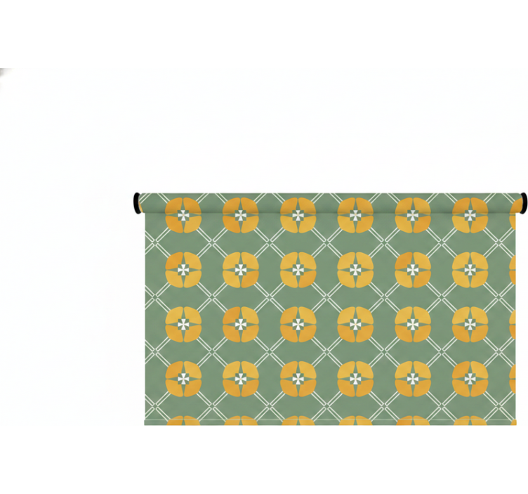 Rollo fenster grün mit vintage grünem blumenmuster - TenStickers
