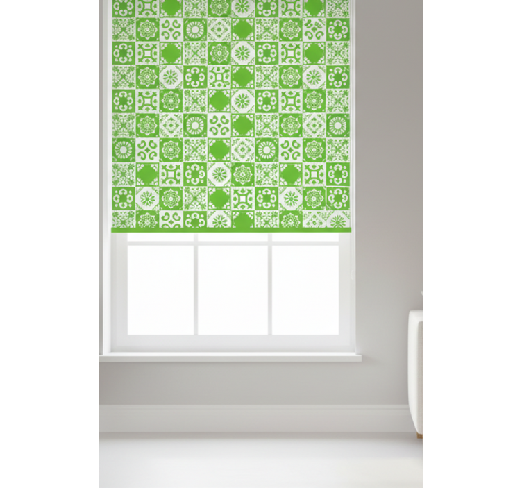 Rollo fenster grün in abstraktem grün und weiß - TenStickers