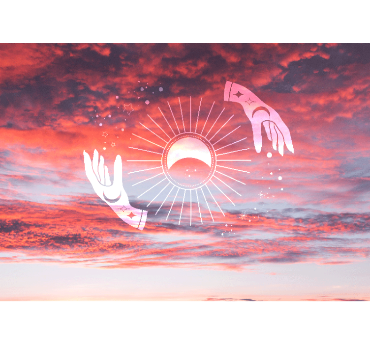 Rollo wohnzimmer zen zwei hände im himmel - TenStickers