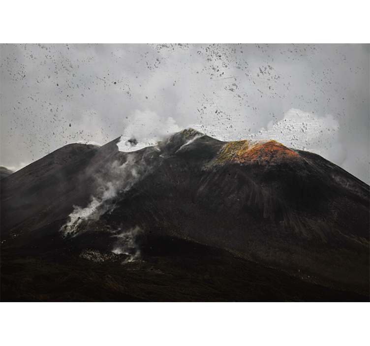 Rollo wohnzimmer mit nebliger Ätna landschaft - TenStickers