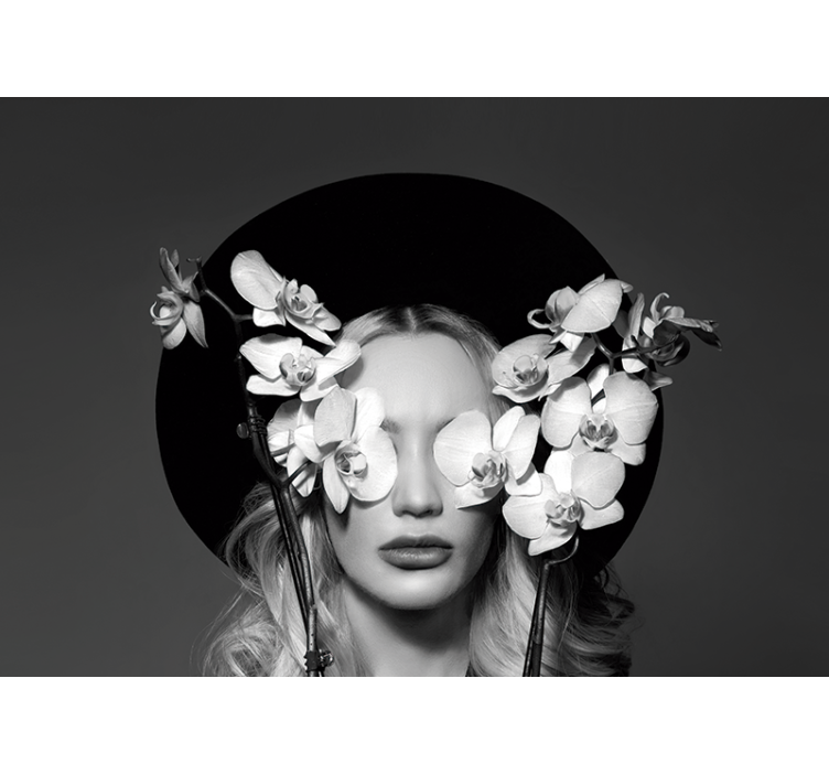 Rollo wohnzimmer frau mit blumenhut - TenStickers
