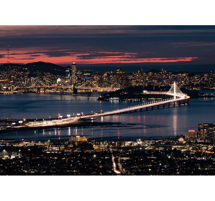 Rollo wohnzimmer san francisco am abend - TenStickers