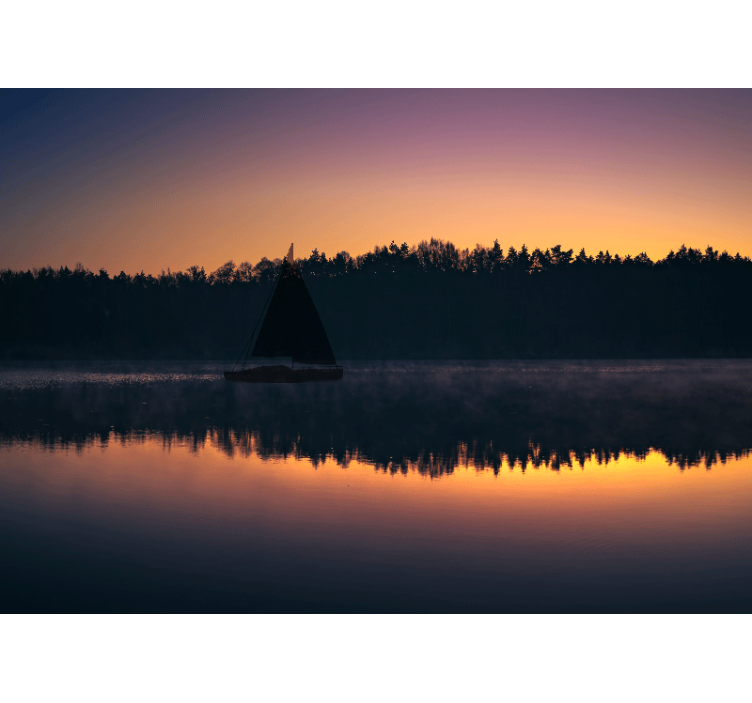 Rollo wohnzimmer mazury segelboot sonnenuntergang - TenStickers