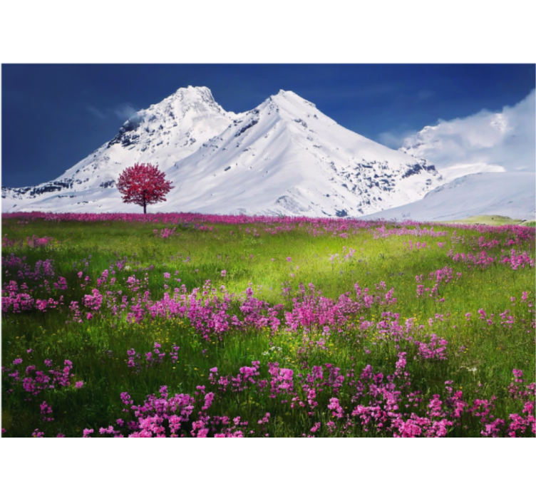 Rollo wohnzimmer blumenlandschaft in den bergen - TenStickers