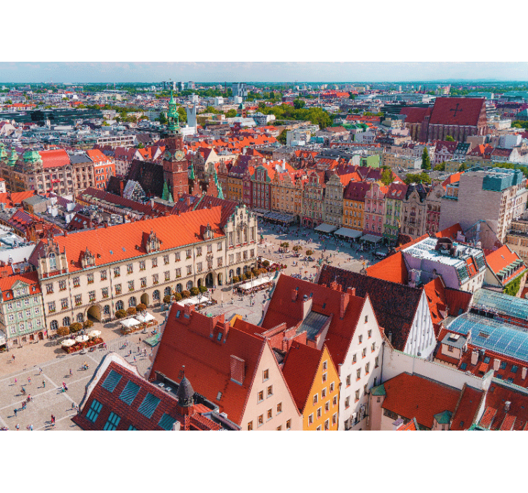 Rollo wohnzimmer mit panorama von wrocław - TenStickers