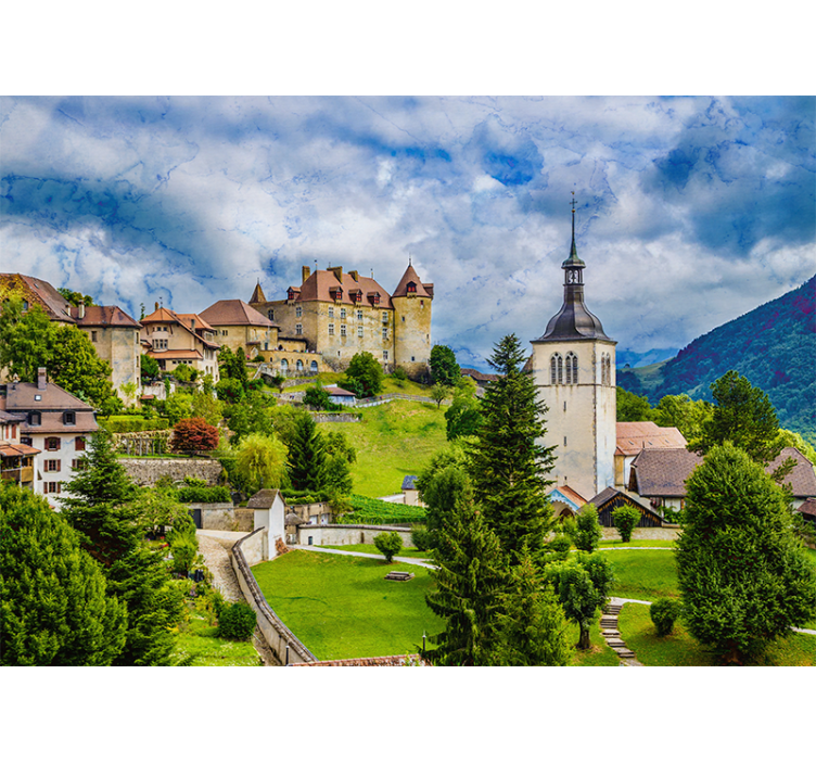 Rollo wohnzimmer im mittelalterlichen gruyères - TenStickers
