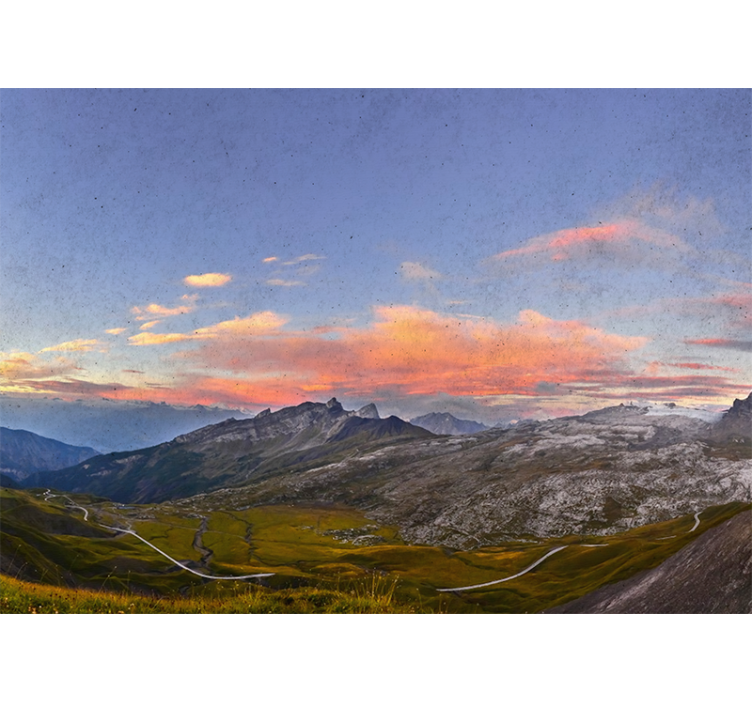 Rollo wohnzimmer schöner sonnenuntergang in den bergen - TenStickers