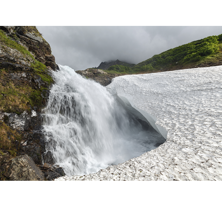 Rollo wohnzimmer wasserfall auf einem stein - TenStickers