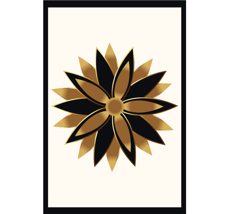 Rollo wohnzimmer mit goldenen blumen - TenStickers