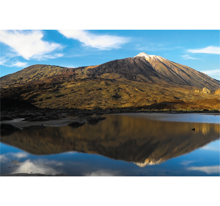 Rollo wohnzimmer teide im wasser reflektiert - TenStickers