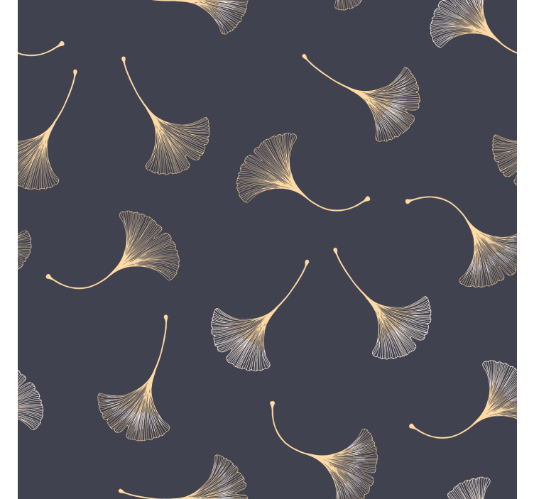 Rollo wohnzimmer ginkgo blatt marineblau gold - TenStickers