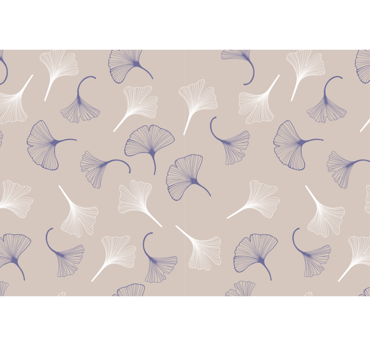 Rollo wohnzimmer ginkgo blätter creme - TenStickers