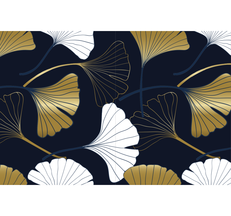 Rollo wohnzimmer mit geprägten ginkgo-blättern - TenStickers