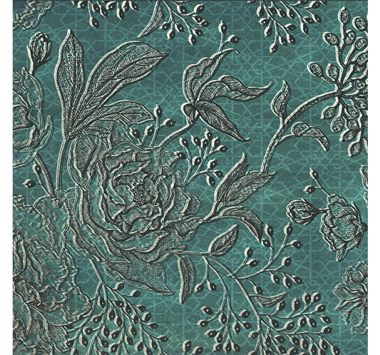 Rollo wohnzimmer mit orientalischer flora - TenStickers