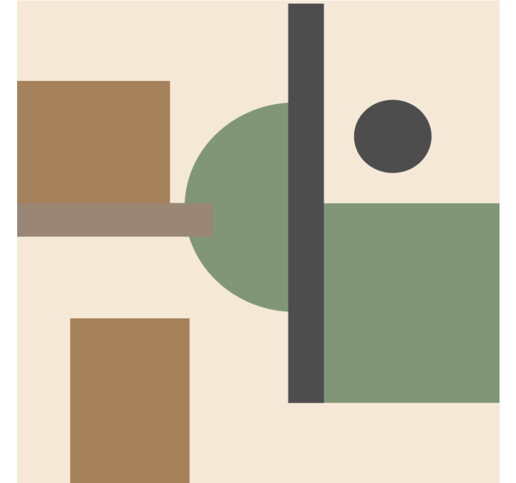 Rollo wohnzimmer in natürlichen farben geometrische kunst - TenStickers