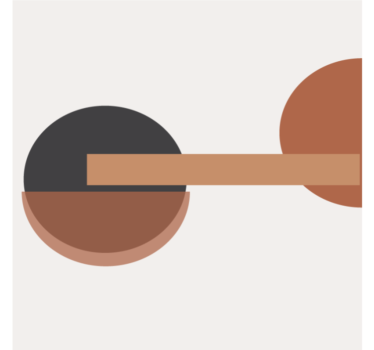Rollo wohnzimmer mit kontrastreicher geometrischer kunst - TenStickers