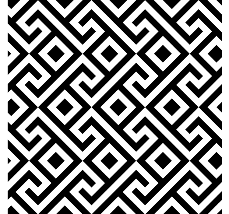 Rollo wohnzimmer mit schwarz-weißem geometrischen muster - TenStickers
