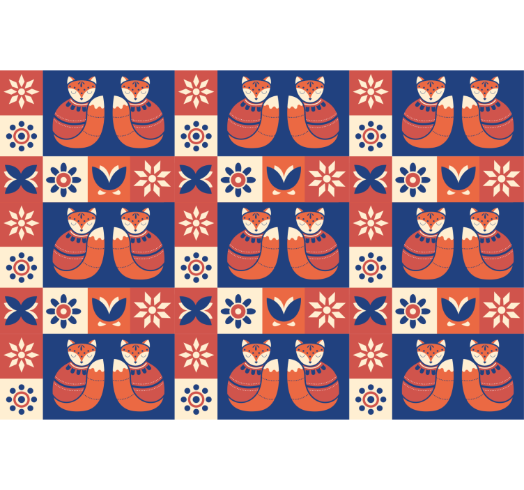 Rollo wohnzimmer farbenfrohes traditionelles tiermuster - TenStickers