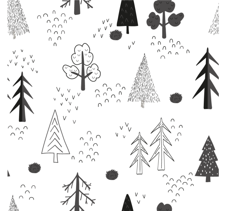 Rollo wohnzimmer weiße minimalistische bäume nordisch - TenStickers