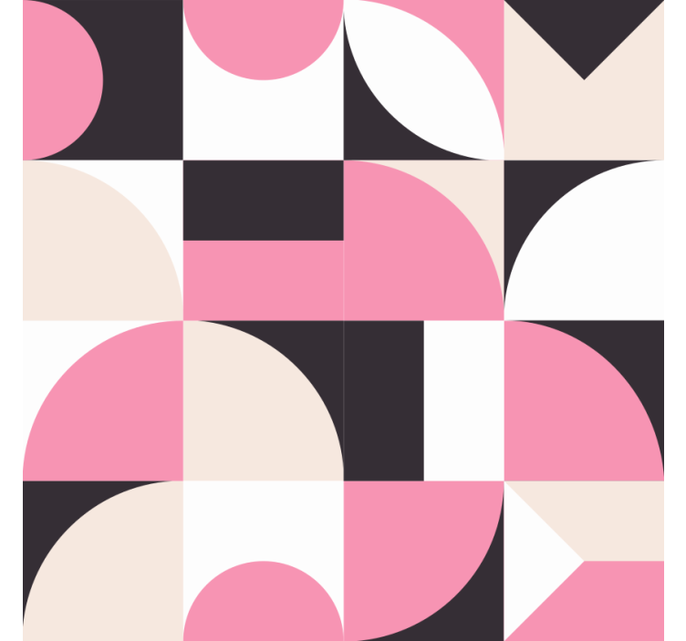 Rollo wohnzimmer mit pinkem geometrischen muster - TenStickers