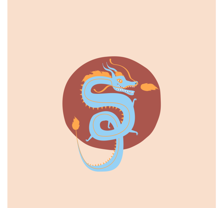 Rollo wohnzimmer in hellblauem drachen-design - TenStickers