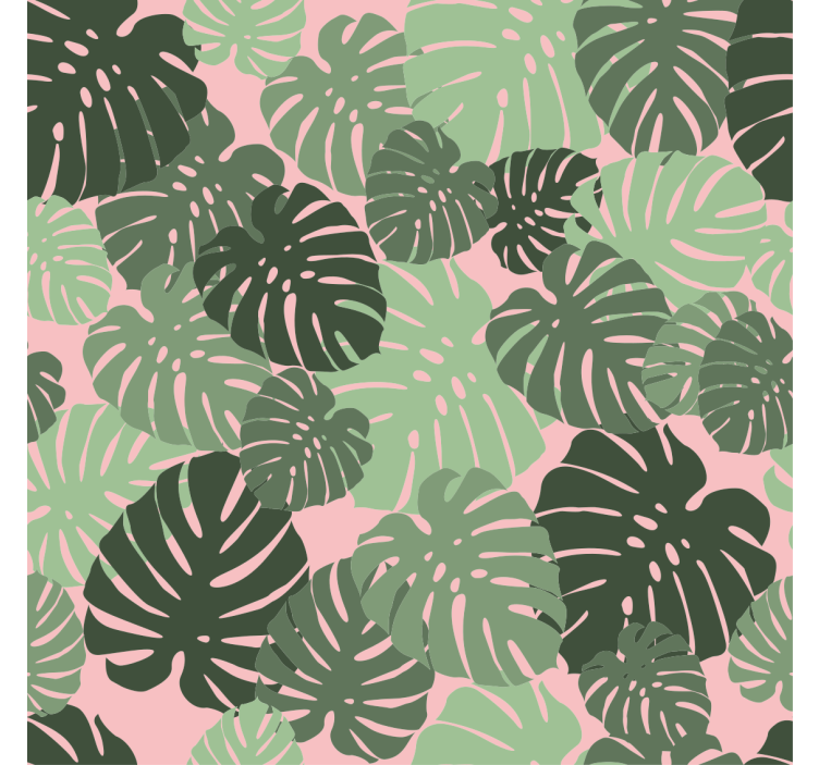 Rollo wohnzimmer mit pinken monstera-blättern - TenStickers