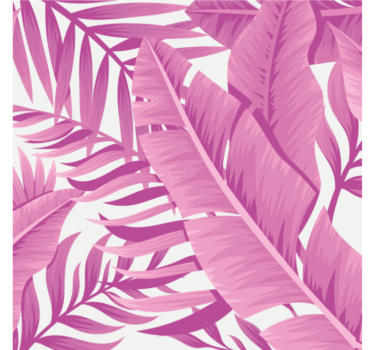 Rollo wohnzimmer mit tropischen rosa palmenblättern - TenStickers
