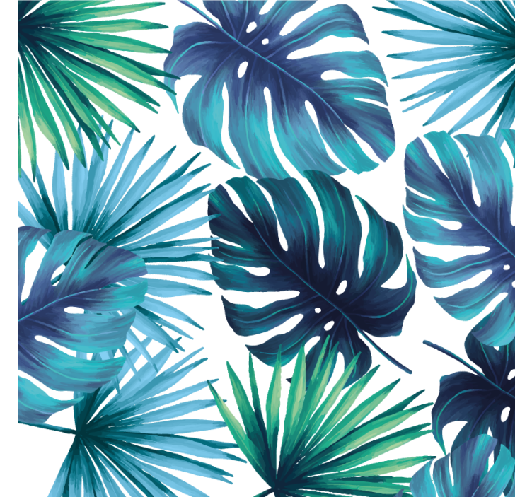 Rollo wohnzimmer mit tropischen blättern im kalifornien-stil - TenStickers